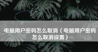 如何取消电脑开机密码设置（简化电脑开机步骤）  第3张